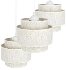 Lampadario a sospensione BOHO con cavo 3xE27/60W/230V bianco
