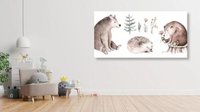 Quadro su tela – Animali nel bosco che si rilassano