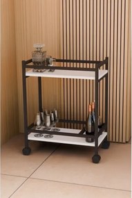 Carrello Portavivande Stile Industrial 60x34x76 Will Bianco