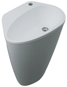 Lavabo da appoggio Elain ovale in resina L 56.5 x P 41.2 x H 86 cm bianco