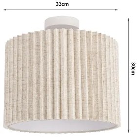 Brilagi - Plafoniera NORDIC WAVE 1xE27/15W/230V Ø 32 cm in lino/bianco