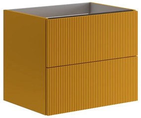 Armadietto bagno a terra Opera 2 cassetti P 45.5 x L 59.5 x H 50 cm laccato opaco senape