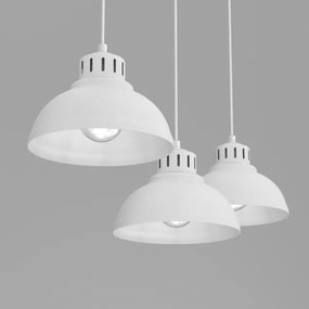 Lampadario a sospensione con filo SVEN 3xE27/15W/230V bianco