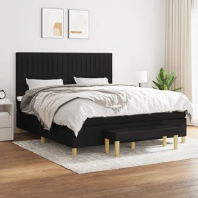 Giroletto A Molle Con Materasso Nero 160x200 Cm İn Tessuto /