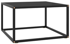 Tavolino Da Salotto Nero Con Vetro Nero 60x60x35 Cm /