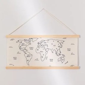 Mappamondo Decorativo (85x70 Cm) Continenti Bambini Beige Crema - Sklum