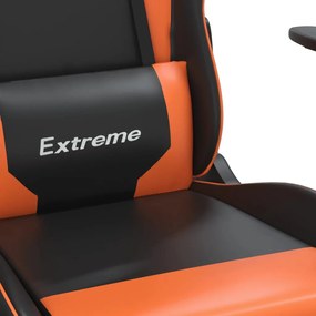 Sedia da Gaming Massaggiante Nero e Arancione in Similpelle
