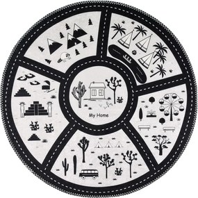 Tappeto da gioco per bambini bianco e nero lavabile ø120 cm My Home – Vitaus