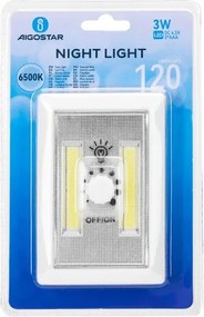 Aigostar - Lampada notturna portatile a LED, 3x AAA, 6500K