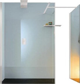 Box doccia walk-in Wens, vetro 6 mm, H 200 cm, profilo bianco