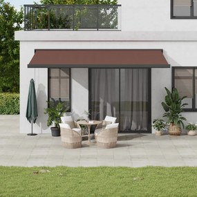 Tenda Sole Retrattile Manuale 500x300 Cm Marrone /
