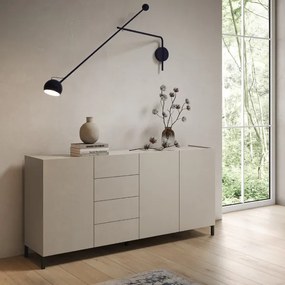 Madia in legno 174 cm con 3 ante e 4 cassetti Grigio HARAS