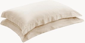 Set di 2 federe in raso di cotone Cream