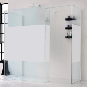 Box doccia walk-in Wens, vetro serigrafato 6 mm, H 200 cm, profilo bianco