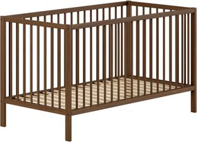 Lettino marrone in faggio massiccio con sponde rimovibili/con altezza regolabile 70x140 cm Dino – Vipack