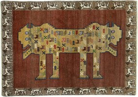 Gabbeh Tappeto persiano 110x150 Rosso (Iran) Annodato A Mano