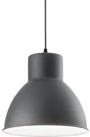 Sospensione Industrial-Minimal Metro Metallo Grigio 1 Luce E27