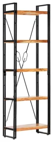 Libreria a 5 ripiani 60x30x180 cm in legno massello di acacia