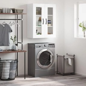 Mobile A Parete Bianco Lucido 69,5x34x90 Cm Legno Multistrato /