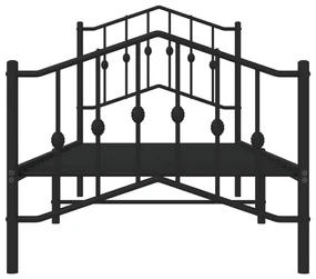 Giroletto con testiera e pediera metallo nero 80x200 cm