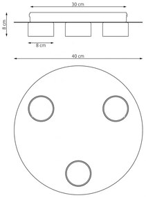 Lampada da soffitto in acciaio BOLX 3 nera 3xGX53 Colore del corpo Nero