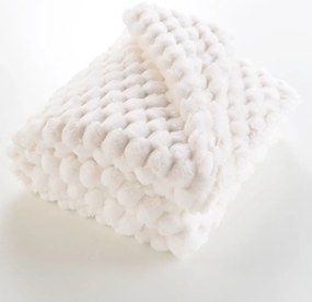 Coperta color crema in micropile 180x220 cm Frosty – douceur d'intérieur