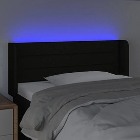 Testiera a led nera 93x16x78/88 cm in tessuto