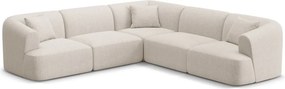 Divano angolare modulare Campi 6 posti in tessuto strutturato – L255x255 cm