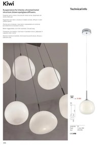 Redo 01-2081 - Sospensione a cavo KIWI 1xG9/40W/230V Ø 12 cm cromo lucido/bianco