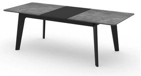 Tavolo da pranzo pieghevole nero con piano in cemento 100x180 cm Shadow - TemaHome