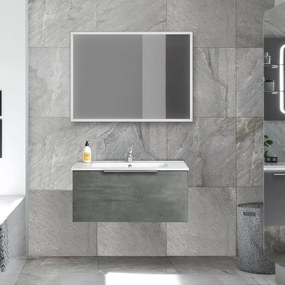 Mobile sottolavabo e lavabo Portland per vasca centrale cemento L 90 cm