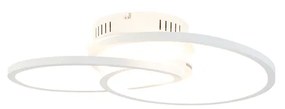 Plafoniera bianca 45 cm con LED dimmerabile a 3 step - Rowin