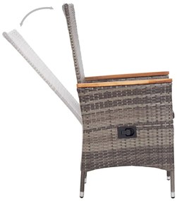Set da pranzo da giardino 7 pz con cuscini grigio