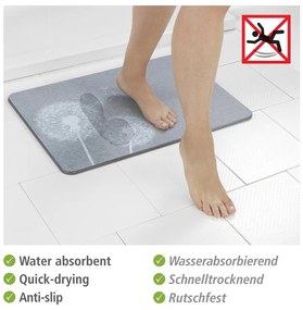 Tappetino da bagno grigio in terra di diatomee 39x60 cm Astera - Wenko