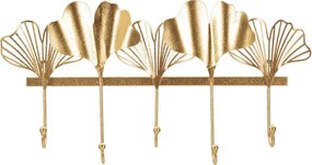 Appendiabiti da parete in metallo color oro Leaves - Mauro Ferretti