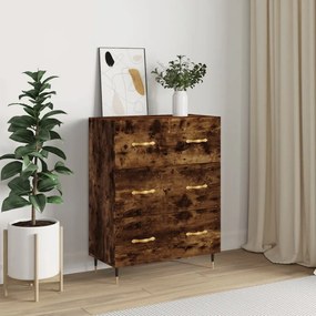 Credenza rovere fumo 69,5x34x90 cm in legno multistrato