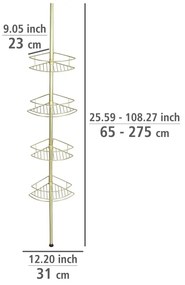 Mensola telescopica angolare per bagno in acciaio inox in oro Dolcedo - Wenko