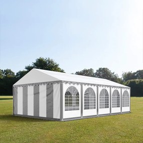 TOOLPORT XXL 6x10m tendone per feste, PVC 1400, telaio perimetrale, bianco-grigio - (8676BL)