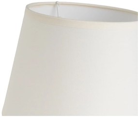 Lampada da tavolo in ceramica color crema con paralume in tessuto (altezza 28 cm) - Casa Selección