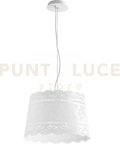 Lampadario a sospensione cluny bianca 3 luci attacco e14 40x145cm
