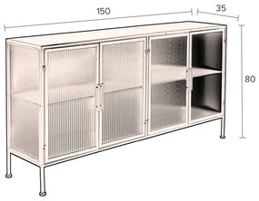 Vetrina in metallo nero 150x80 cm Boli - Dutchbone