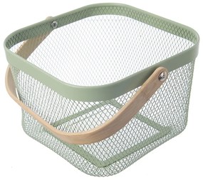 Cesto con filo metallico in metallo 24,5x24,5x30 cm Greenish – Orion