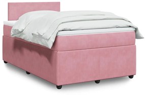 Giroletto A Molle Con Materasso Rosa 120x190 Cm İn Velluto /
