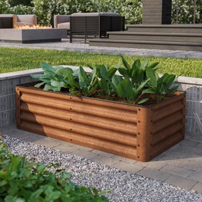 PRIMEYARD 120 x 60 x 35 cm Orto rialzato, acciaio corten, look ruggine - (GFPV00964)