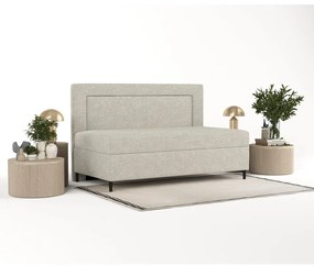 Letto singolo imbottito grigio e beige 90x200 cm Alba - Maison de Rêve