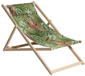 Sedia Da Spiaggia İn Legno Cala 55x90x87 Cm Verde /