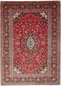 Kashan Tappeto 320x220 Rosso (Iran) Annodato A Mano