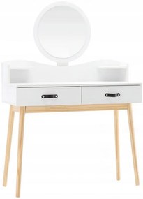 Tavolino da toilette scandinavo bianco con specchio