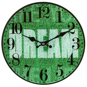 Orologio da parete 30 cm verde scritta Dream