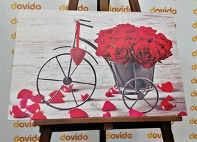Stampa su tela – Bicicletta piena di rose